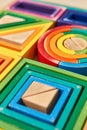 Wood Montessori geometrical color shapes