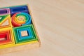 Wood Montessori geometrical color shapes