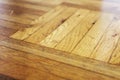 Used wooden parquet flooring up-close