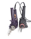 Used working drill and hammer drill at selective focus Royalty Free Stock Photo