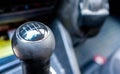 Used, worned gear shift knob close up Royalty Free Stock Photo