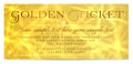 Golden ticket, Gold ticket tear-off vector template design with star golden background