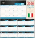 Useful desk calendar 2020 with space to place a photo. Size: 210 mm x 148 mm. Italian version