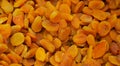 Useful Dried Apricots, Close-up of Dried Fruit. Dried Apricots Are Isolated. Rotation