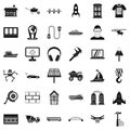 Useful engineering icons set, simple style Royalty Free Stock Photo