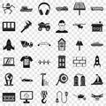 Useful engineering icons set, simple style