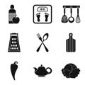 Useful food eatery icons set, simple style