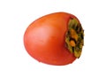 Persimmon fruit, close ripe fruits on a plate