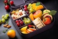 Useful healthy food in a tray, lunch to go