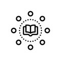Black line icon for Useful, book and interesting