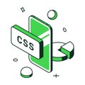 Useful smartphone application web development support engineering analyzing isometric vector Royalty Free Stock Photo