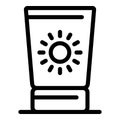 Useful sunscreen cream icon, outline style Royalty Free Stock Photo