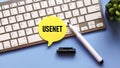 USENET Concept Text Bubble on Modern Computer Keyboard Royalty Free Stock Photo