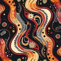 Aboriginal art inspired seamless tile Royalty Free Stock Photo