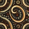 Aboriginal art inspired seamless tile Royalty Free Stock Photo