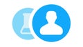 User Account with Chemical Flask Icon: Science Research Profile, vector design Generative AI Royalty Free Stock Photo