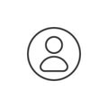 User, account circular line icon. Round simple sign.