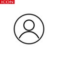 User, account circular line icon. Round simple sign. Flat style vector symbol Royalty Free Stock Photo