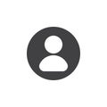 User, account flat icon. Round simple button, circular vector sign.