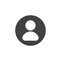 User, account flat icon. Round simple button, circular vector sign.