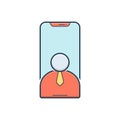 Color illustration icon for User account, account and supervisor