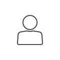 User account line icon, outline person logo illustration,