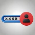 User account login security with password input field and icon Royalty Free Stock Photo