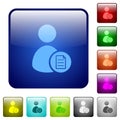 User account properties color square buttons Royalty Free Stock Photo