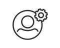User account settings icon vector line stroke outline graphic illustration, admin personal data preferences configuration sign Royalty Free Stock Photo