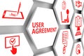 USER AGREEMENT concept cell background 3d