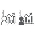 User analysis line and glyph icon, data Royalty Free Stock Photo