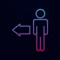 User arrow to left nolan icon. Simple thin line, outline vector of online and web icons for ui and ux, website or mobile