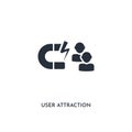 User attraction base icon. simple element illustration. isolated trendy filled user attraction base icon on white background. can