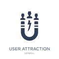 user attraction icon. Trendy flat vector user attraction icon on