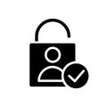 User authentication black glyph icon