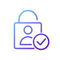 User authentication pixel perfect gradient linear vector icon Royalty Free Stock Photo