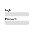 User authorization login and password on white background. Vector illustration in trendy flat style. Royalty Free Stock Photo