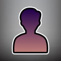 User avatar illustration. Anonymous sign. Vector. Violet gradien