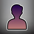 User avatar illustration. Anonymous sign. Vector. Violet gradien