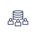 User base line icon with database