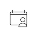 User calendar outline icon