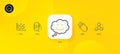 User call, Speech bubble and Usb stick minimal line icons. For web application, printing. Vector Royalty Free Stock Photo