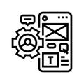 user centered design ucd line icon vector illustration Royalty Free Stock Photo