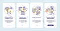 User-centered work process onboarding mobile app page screen Royalty Free Stock Photo