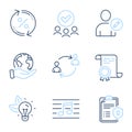 User communication, Edit user and Musical note icons set. Eco energy, Loan percent and Privacy policy signs. Vector