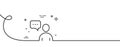 User communication line icon. Profile sign. Continuous line with curl. Vector