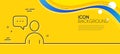 User communication line icon. Profile sign. Minimal line yellow banner. Vector