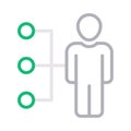User connection thin line color vector icon Royalty Free Stock Photo