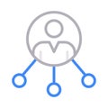 User connection thin line color vector icon Royalty Free Stock Photo