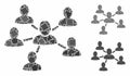 User connections Composition Icon of Rugged Items